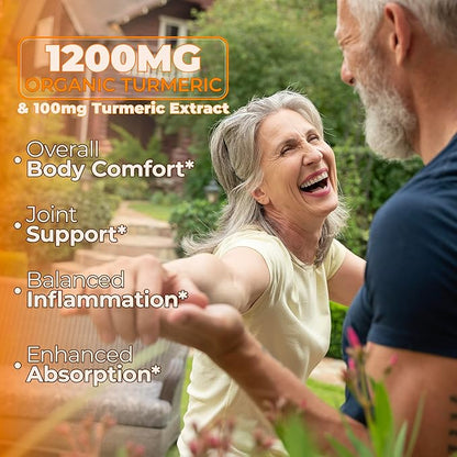 Turmeric Supplement - High Potency Turmeric Curcumin Supplement with 1200 mg Organic Tumeric and 95% Curcuminoids. Curcumin Supplements with Black Pepper for Immune & Joint Health. 60 Capsules 2 Pack