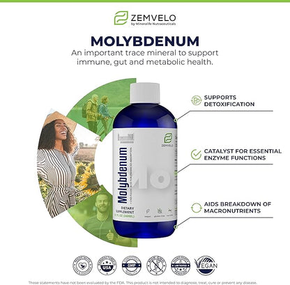 Liquid Ionic Molybdenum | 3 Month Supply | Trace Mineral | Body Disposition | Energy Support | Restful Sleep