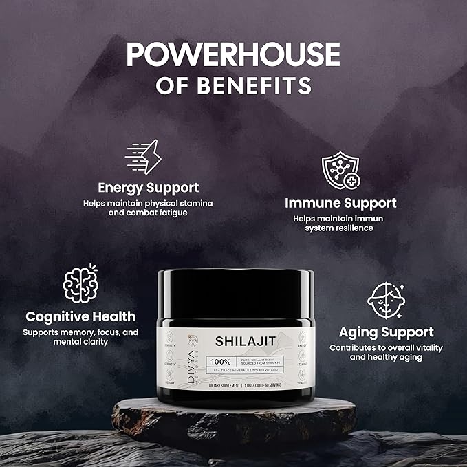Pure Himalayan Organic Shilajit Resin | 85+ Trace Minerals - 77%+ Fulvic Acid | Energy, Vitality Supplement | Sustainably Sourced | No Fillers, Low-Heat Water Extraction | 30gm - 60Svgs