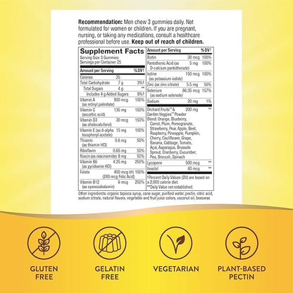 Nature's Way Alive! Men's Premium Gummy Multivitamin, Supports Healthy Heart, Muscle Function*, Full B-Vitamin Complex, Orange, Grape, Cherry Flavored, 75 Gummies (Packaging May Vary)