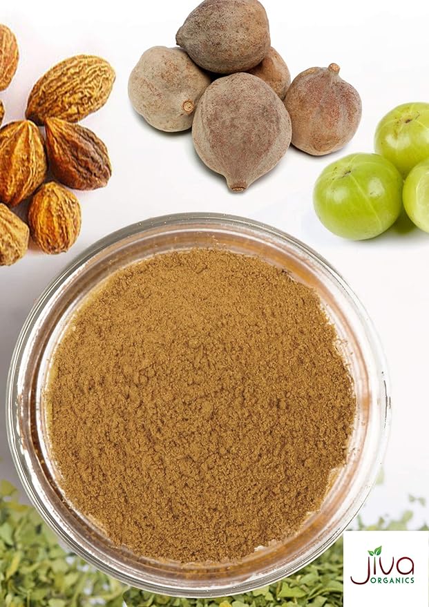 Jiva Organics Organic Triphala Powder 7 Ounce Bag - Ground Amla, Bhibitaki, and Haritaki Fruits Blended, 100% Natural & Non-GMO