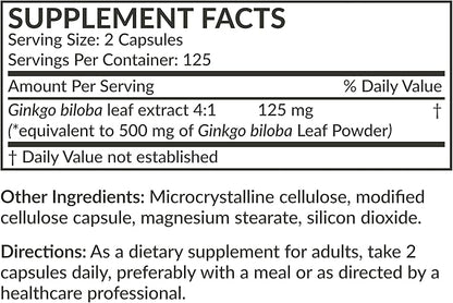 Futurebiotics Ginkgo Biloba Extra Strength Supports Brain Function & Memory Support, 250 Vegetarian Capsules