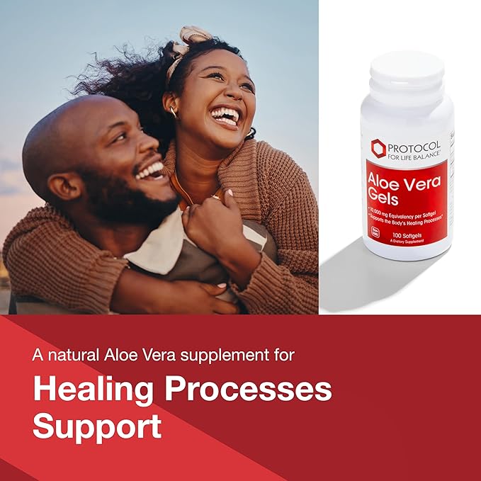 Protocol Aloe Vera Gels - Digestive Supplement* - with GAGs - Naturally Occurring Vitamins and Amino Acids - Non-GMO & Halal - 100 Softgels