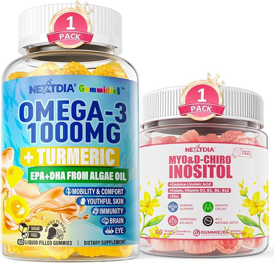 Omega-3 Gummies 1000mg Gummies + Myo-Inositol & D-Chiro Inositol Gummies Supplement