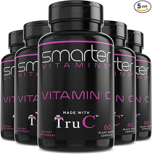 (5 Pack) Raw Whole Food Vitamin C from Berries, Premium Antioxidants, Bioflavonoids & Polyphenols, 300 Vegan Capsules