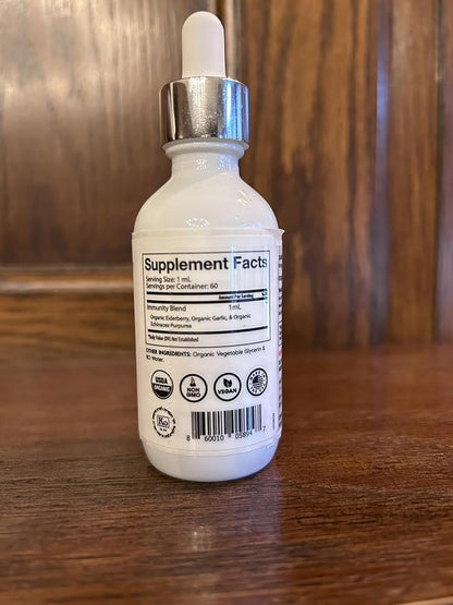 DropRx Immunity by Dr. Nicole Saphier – Elderberry, Echinacea & Garlic Supplements for Immune System Support, Organic, Non-GMO, Vegan, Gluten-Free, Kosher, Made in USA (2 Fl Oz)