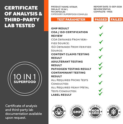 Shilajit Capsules 10 in 1 with Kava Kava - USA Made Himalayan Shilajit for Men with Tongkat Ali, Ashwagandha, Kava Kava for Energy & Immunity Support - 90 Count