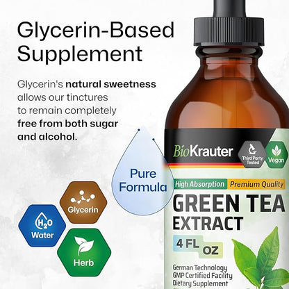 BIO KRAUTER Gymnema Tincture 4 Fl. Oz. & Green Tea Tincture 4 Fl. Oz.