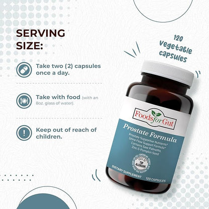 Innovative Prostate Formula for Men | with Saw Palmetto, Pumpkin Seed, & Zinc | 120 Vegetarian Capsules | Support Urinary Function, Prostate Health | Better Sleep