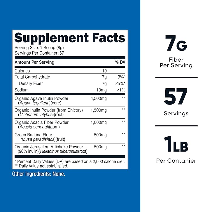 Nutricost Prebiotic Fiber Unflavored (1 Pound) - Vegan, Gluten-Free, GMO-Free