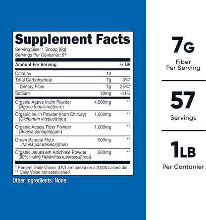 Nutricost Prebiotic Fiber Unflavored (1 Pound) - Vegan, Gluten-Free, GMO-Free
