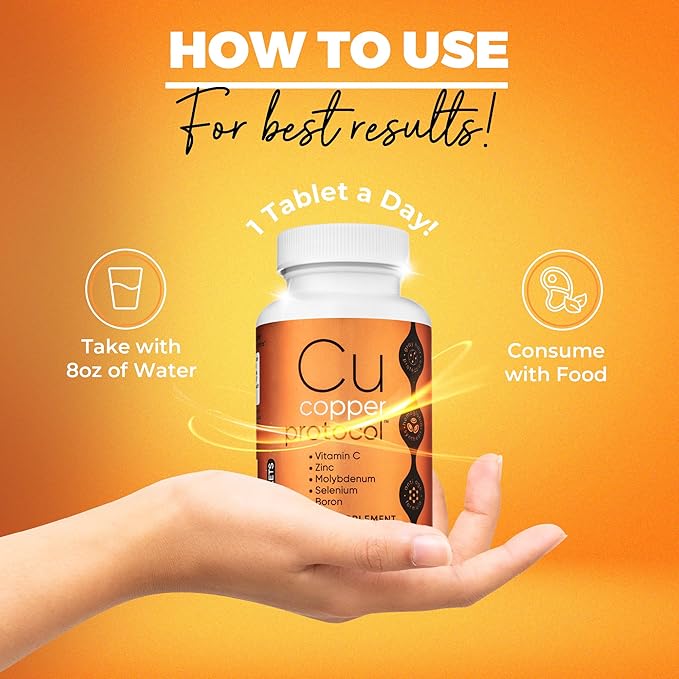Copper Supplement with Zinc, Selenium, Boron, Molybdenum, and Vitamin C | Copper Protocol for Men & Women | Supports Joint Health | Essential Minerals for Daily Wellness | 90 Tablets