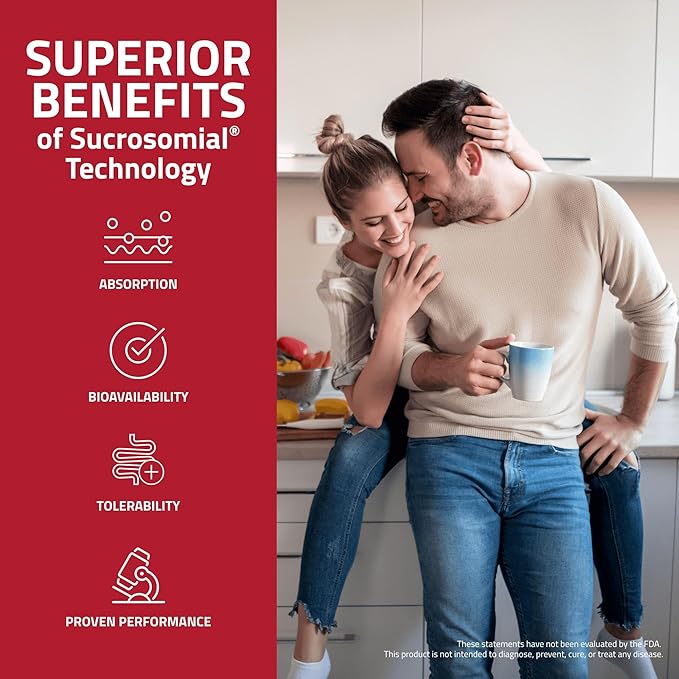 SiderAL Forte Iron Supplement and Vitamin C for Women and Men - Premium Supplement for Deficiency and Anemia Support - High Absorption - Gentle on The Stomach - Non-Constipating - 180 Caps