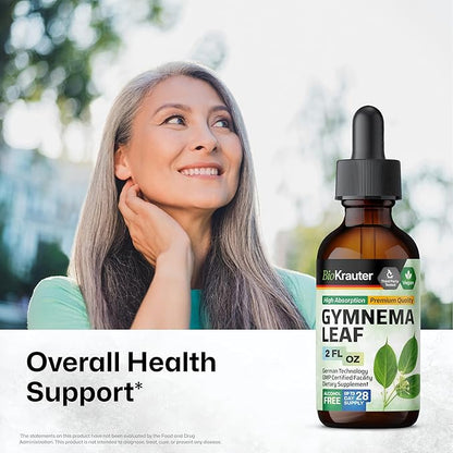 BIO KRAUTER Gymnema Sylvestre Extract Drops - Alcohol and Sugar Free - Vegan Gymnema Leaf Extract 2 Fl.Oz.