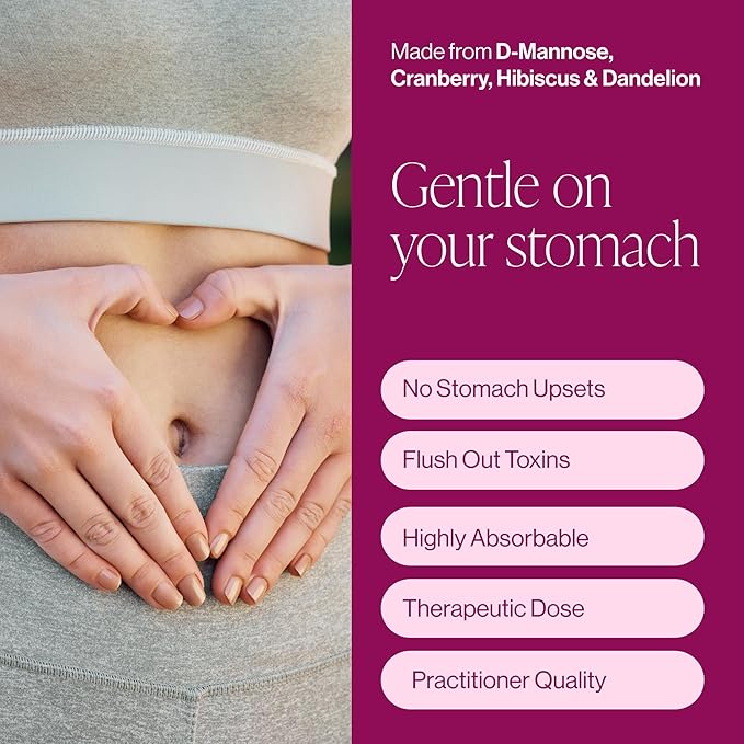 Pure D Mannose Capsules 1000mg Per Serve - Fast Acting UTI Support - Urinary Tract Cleanse & Bladder Health - Cranberry, D-Mannose, Dandelion, Hibiscus Flower - 60 Veggie Caps