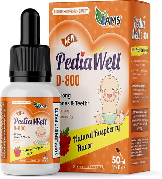 America Medic & Science PediaWell D-800 (50 mL) | Natural Vitamin D Drops