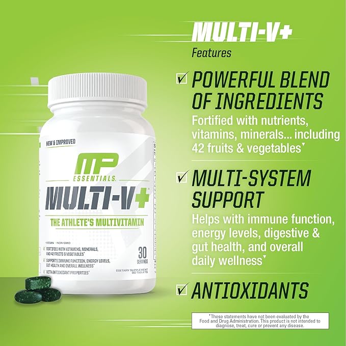 Muscle Pharm Essentials Multi-V+ & MusclePharm Essentials Fish Oil Elite Omega 3 Supplement