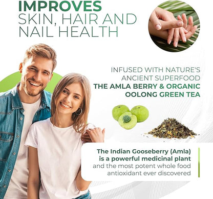 Amla Powder & Green Tea Superfood Supplement, 20x Ultra Concentrated Amla, Antioxidant Support, Made with Oolong Tea and Indian Gooseberries, Organic, Vegan, Classic Flavor, 90 Servings