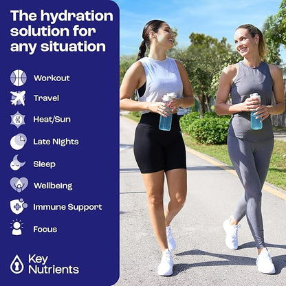 KEY NUTRIENTS Multivitamin Electrolytes Powder Packets - Delicious Blueberry Lemonade 20 Pack Hydration Packets - Travel Hydration Powder - No Sugar, No Calories, Gluten Free - Made in USA