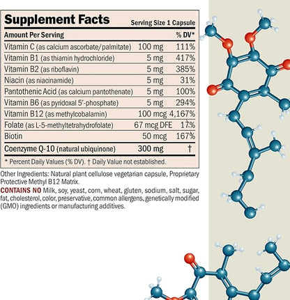 ANDREW LESSMAN Coenzyme Q-10 300 mg 60 Capsules - Essential for Energy Production and Optimum Key Organ Function, Anti-Oxidant Support, Depleted by Aging, Plus B-Complex. Easy to Swallow Capsules
