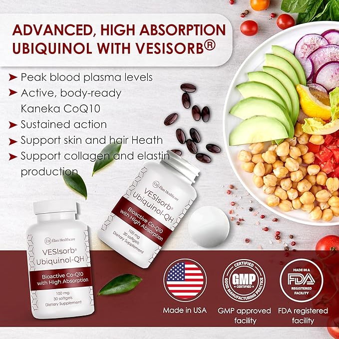 VESIsorb Ubiquinol-QH 100 mg Softgels, 30 Count