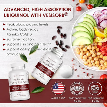 VESIsorb Ubiquinol-QH 100 mg Softgels, 30 Count