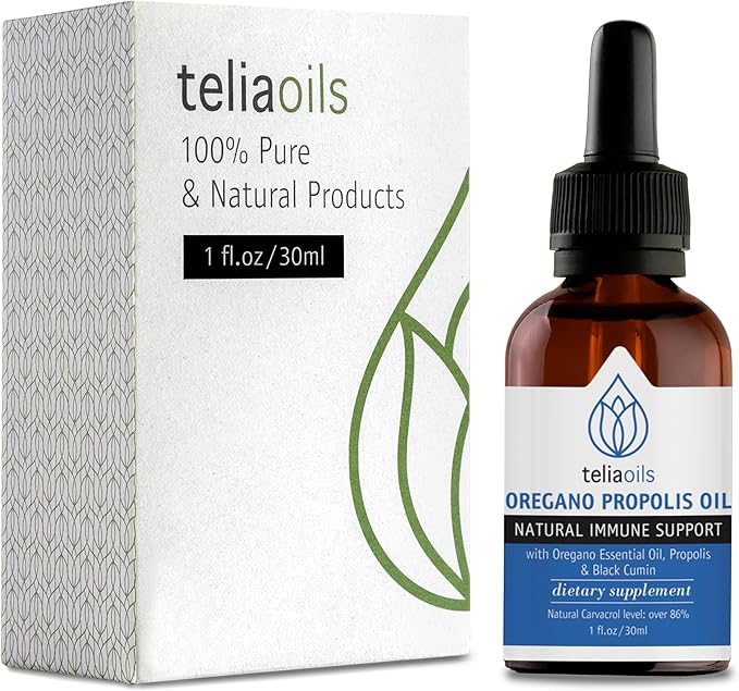 Teliaoils Oregano - Black Cumin seedOil - Full of antioxidants, polyphenols & flavonoids - Build a Stronger Immune System. Promotes Respiratory Health and Intestinal Support 1 Fl oz
