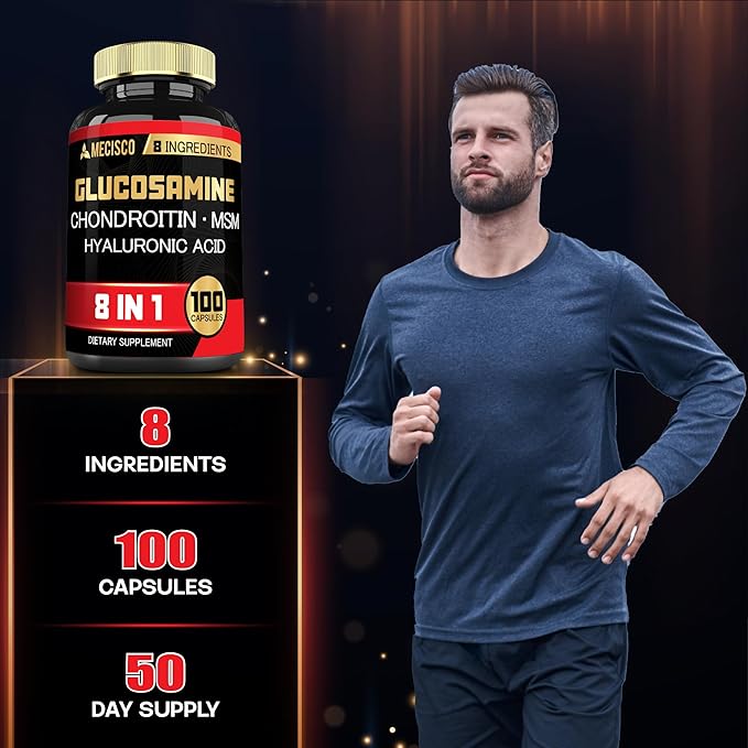 7000mg Glucosamine Chondroitin MSM with Immune & Joint Support Supplement - Support Bone, Joint Health, Immune System & Overall Health - 100 Capsules
