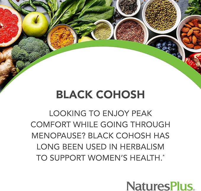 NaturesPlus Herbal Actives Black Cohosh - 30 Tablets - Nutritional Support for Well-Being During Menopause - Vegetarian, Gluten Free - 30 Servings