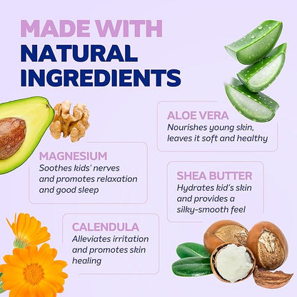 DOODLE HOG Magnesium Cream for Kids Lavender Scent - Soothing Relief & Relaxation with Calendula, Aloe Vera, Shea Butter - Topical Magnesium Cream for Sleep - USA Made - (4 oz, Lavender)