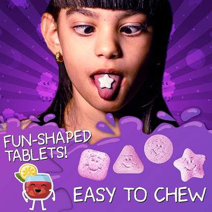 VAL Sugar-Free Calm Magnesium for Kids PM Chewable Tablets | Magnesium Glycinate, Citrate & Taurate | Melatonin & Vitamins B6 & C | Bedtime Support | Non-GMO | Blueberry Yogurt Flavor | 60 Count