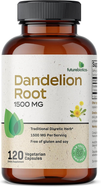 Futurebiotics Dandelion Root 1500 MG per Serving Traditional Diuretic Herb, Non-GMO, 120 Vegetarian Capsules