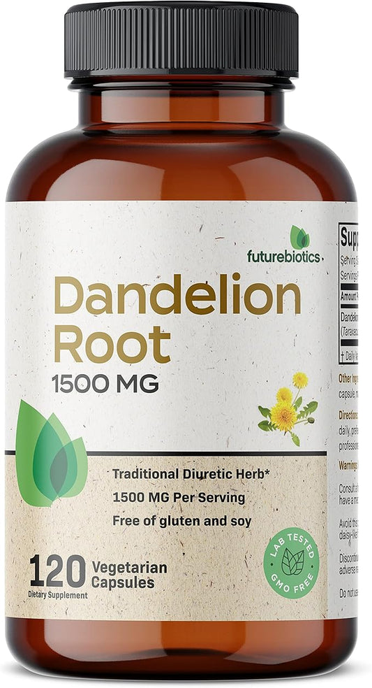 Futurebiotics Dandelion Root 1500 MG per Serving Traditional Diuretic Herb, Non-GMO, 120 Vegetarian Capsules
