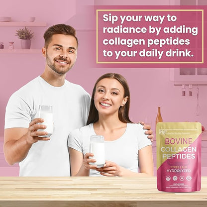 Healthy Living Proteins - Hydrolyzed Bovine Protein Collagen Type I & III - Unflavored Collagen Powder - Grass Fed, Pasture Raised Bovine Peptides - Keto & Paleo, Gluten Free (10 oz (Pack of 1)