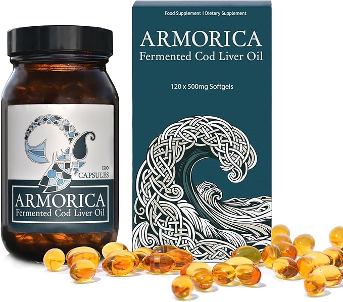 Fermented Cod Liver Oil - Cold Processed, Lacto-Fermented & Raw Cod Liver Oil - Made Exclusively with Atlantic Cod (Unflavoured, 120 Capsules)