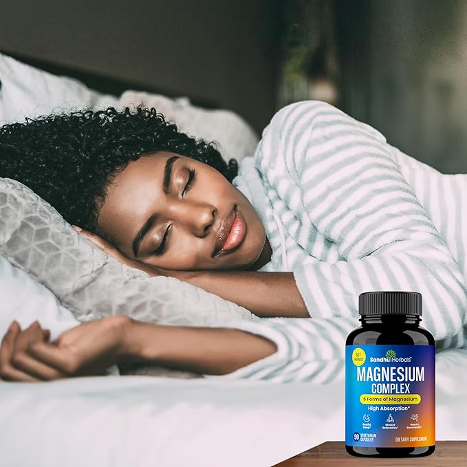 Magnesium Complex Supplement 90 Capsules 500mg | with Magnesium Glycinate, Lysinate Glycinate, Citrate, Oxide, Aspartate, Malate & Zinc | High Absorption Vegetarian Capsules | for Men and Women