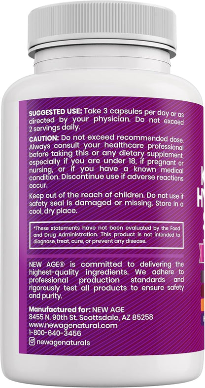NEW AGE Collagen Pills Biotin Keratin Saw Palmetto Hyaluronic Acid - Vitamin E Folic Acid Pumpkin Seed MSM - 90 Count (Pack of 2)