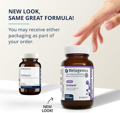 Metagenics Exhilarin - Energy & Stress Tolerance Support* - with Ashwagandha, Holy Basil, Amla & Bacopa - Designed in Style of Ayurvedic Medicine - 60 Tablets