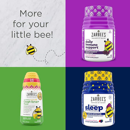 Zarbee's Gentle Bedtime Liquid for Kids - Melatonin-Free Blend of Natural Honey, Lemon, and Chamomile Helps Children Unwind and Relax to Prepare for Sleep, 4oz