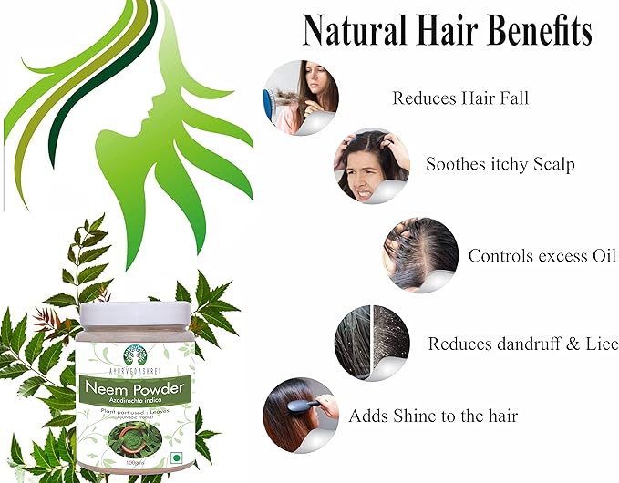 Neem Leaf Powder 100 Gm | Azadirachta Indica | Wild Crafted Neem Leaf Powder | Very Bitter Neem Supplement for Skin Hair and Detox | Non GMO, Gluten Free, Vegan