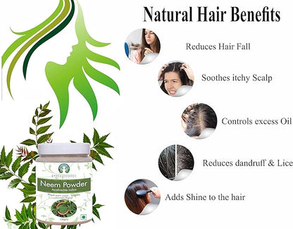 Neem Leaf Powder 100 Gm | Azadirachta Indica | Wild Crafted Neem Leaf Powder | Very Bitter Neem Supplement for Skin Hair and Detox | Non GMO, Gluten Free, Vegan