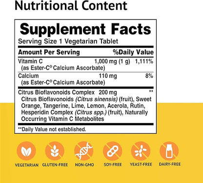 American Health Ester-C with Citrus Bioflavonoids, Tablet, 45 Count