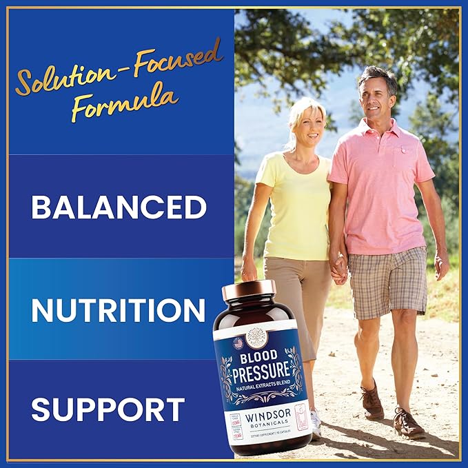 Blood Pressure Support Supplement - Green Tea, Hibiscus, Hawthorn, Garlic - Blood Pressure Vitamin, Mineral and Activated Naturals - 3 Month Supply, 90 Capsules