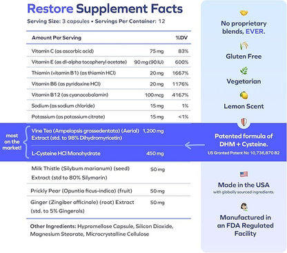 Cheers R&R Combo | Restore + Relief | Feel Better After Drinking & Support Your Liver | DHM, L-Cysteine, Milk Thistle, Ginger, White Willow Bark, Caffeine, L-Theanine | 24 Doses Each | Supplements