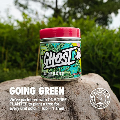 GHOST Greens Powder, Original - 30 Servings - 19 Superfood Greens & Reds Powder, Fruits, Vegetables, Spirulina, & Chlorella, Prebiotics, 10 Billion CFU Probiotic & Digestive Enzymes - Gluten-Free