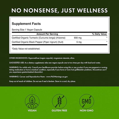 Swanson Premium- Turmeric & Black Pepper - Antioxidant, Digestion & Joint Support - 90 Veg Caps