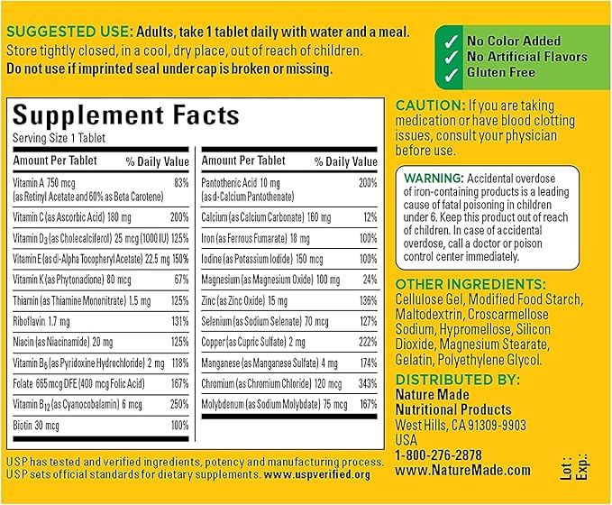 Nature Made Multi Complete Tablets 130 ea (Pack of 4)
