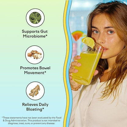 Feel Goods Gut Guardian, Organic Fiber, Probiotic & Prebiotic Powder, Sugar Free, Herbs for Bloat, Gut Health Support, Digestive Health for Men & Women, Non GMO, Vegan, Tropical Mango, 30CT