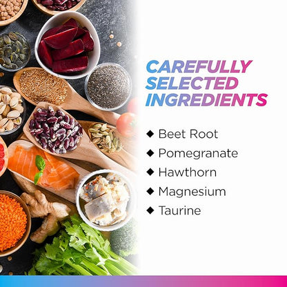 Livingood Daily Blood Pressure Support, 120 Vegetarian Capsules - Blood Pressure Supplements with Beet Root, Pomegranate, & Hawthorn Support High Blood Pressure & Heart Health - Vegan & Non-GMO