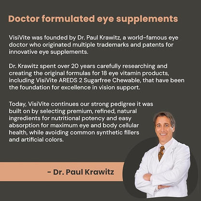 AREDS 2 Sugar-Free Eye Vitamins - Alternative to Lutein Gummies for Eyes - Lutein for Eye Health - Premium Sugar-Free Eye Vitamins - Eye Care Supplements for Adults (Chewable Tablets)